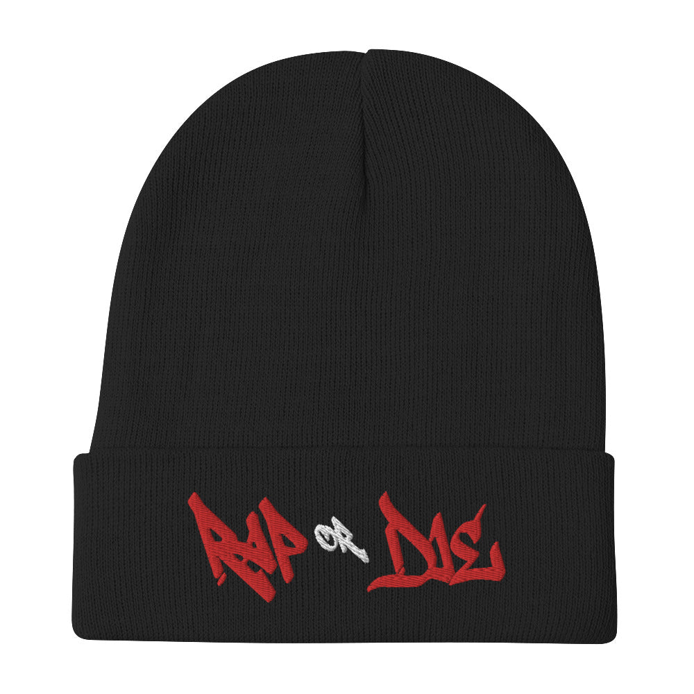 Rap or Die Embroidered Beanie